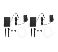 2pcs Solar Aquarium Air Pump Oxygenation Pump 5v 1.6w Black | Silicon Crystal Panel, Ip65 Weather Resistance, Quiet Operation under 60db, for Fish Tanks and Bait Buckets