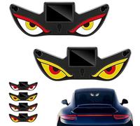 2PCS Solar Demon Eye LED Car Window Light,Solar USB Dual-Power Devil Eyes Warning Lights,Dynamic LED Eye Light,5 Modes Car Dynamic Smart Eye,Vibration Induction Ambient Lighting,for Car Window (F)