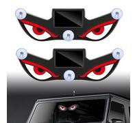 2PCS Solar Demon Eye LED Car Window Light, Solar USB Dual-Power Devil Eyes Warning Lights, Dynamic Windshield Ambient Lamp, No Drill Suction Cup Window Lamp for Car, Suvs, Trucks Window (Color A)