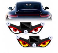 2PCS Solar Demon Eye LED Car Window Light, Waterproof No Drill Devil Eyes Light for Windscreen, Solar/USB Charging Car Eyes Animated LED Dynamic 5 Modes, Warning Light for SUV RV (Style D)