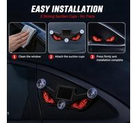 2PCS Solar Demons Eye LED Car Window Light, Waterproof Devil Eyes Light