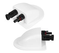 2pcs Solar Double Cable Entry Gland Box White with Curved Connector | ABS Housing, Dual Cable Management, Weather Sealing, for Rooftops, Rv Owners and Grid Solar Setups