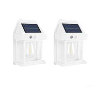 2PCS Solar Motion Sensor Lights Outdoor, IP65 Waterproof Security Wall Lamp with PIR Detector & 3 Modes, Bright COB LED for Garden Patio Driveway Pathway(white)