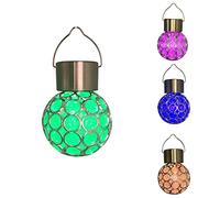 2Pcs Solar Outdoor Hanging Lanterns with Handle Retro Solar Lights Patio Decor Patio IP65 Waterproof Yard Art Garden Accessories Outdoor Decorations for Christmas Porch Lawn