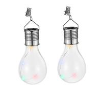 2pcs Solar Powered Bulb Copper Wire Lights for Patio Umbrella | Ip44 Waterproof Plastic Clip-on Mounting, Easy Setup for Awning Lighting, Home Use, No Outlet Needed