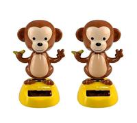 2Pcs Solar Powered Dancing Monkey Figure, Car Dashboard Decoration, Desktop Decor for Auto Swing for Car and Home