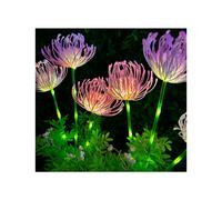 2PCS Solar Powered Garden Stake Equinox Flower Outdoor Pink