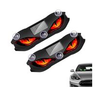 2PCS Solar-Powered LED Car Warning Light, Solar USB Dual-Power Demon Eyes Lights Suction Cup Dynamic LED Car Eyes, Eye Car Window Car Atmosphere Decoration, LED Animated Warning Light for Car，Red