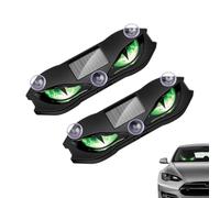 2PCS Solar-Powered LED Car Warning Light, Solar USB Dual-Power Demon Eyes Lights Suction Cup Dynamic LED Car Eyes, Eye Car Window Car Atmosphere Decoration, LED Animated Warning Light for Car，Green