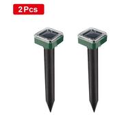 2Pcs Solar Repeller Ultrasonic Mole Rat Repellent Spike Garden Pest Deterrent