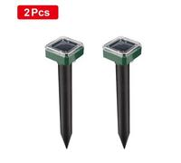 2Pcs Solar Repeller Ultrasonic Mole Rat Repellent Spike Garden Pest Deterrent