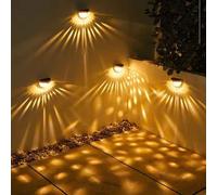 2Pcs Solar Wall Lamp 6 Led Warm White Outdoor
