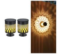 2PCS Solar Wall Mounted Lights Outdoor Garden,Led Wall Mounted Projection Lamp,Peacock Feather,Eagle,Mandala Patterns,360° Surround, Waterproof,Dusk to Dawn for Outdoor/Yard/Garden (Peacock Feathers)