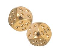 2pcs Solid Brass Dices for Entertainment Premium Metal Dices for Pub Bar Supplies Unique Manual Polishing Design for Game and Gatherings