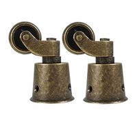 2Pcs Solid Brass Furniture Casters Polished Antique Cup Type for Furniture Suits Beds Armchairs (Bronze)