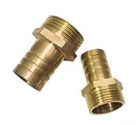 2Pcs Solid Brass Hose Tail Connector to Male for BSP Thread Pond Pool Hose Pipe Adapter Brass,3/4inch Male x 25mm