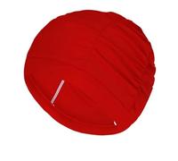 2pcs Solid Color Long Hair Women Men Swim Pool Water Sports Elastic Pleated Nylon Fabric Bathing Swimming Caps Hat Turban For Protection(Red)