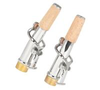 2pcs Soprano Saxophone Neck Set Copper Silver for Beginners | Straight and Curved Pair, Burr-free Smooth Finish, Music Use for Students and Teachers