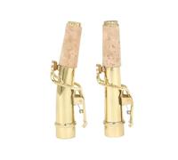 2pcs Soprano Saxophone Straight Neck Curved Neck With Cork Chip Brass Sax Necks Replacement Instruments Accessories