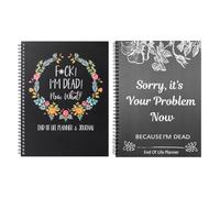 2PCS Sorry Its Your Problem Now Because Im Dead - End of Life Planner UK, Fxxx I'M Dead Now What Book Guided, Last Wishes, Funeral Planner Death Book Organiser