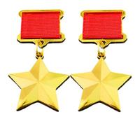 2pcs Soviet Union Socialist Labor Medal Cccp Russia Labor Gold Star Medal-ww2 Usa Ussr Military Badge Medal Collection Lapel Pins