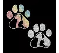 2PCS Sparkling Animal Love Self-Adhesive PVC Rainbow Glittery Decal Sticker for Cars, Laptops, Trucks, Motorcycles Wall Window Luggage Scratch Cover Door Multi-Surface Decor Sticker