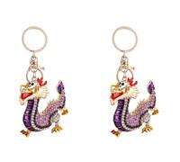 2pcs Sparkling Rhinestones Traditional Dragon Keyring Cultural Symbol Keychains Fashion Bag Accessory For Women Dragon Keychains Chinese Culture Gift