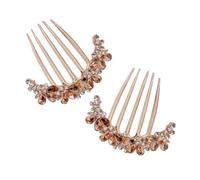 2PCS Sparkly Glitter Rhinestone Bride Hair Comb Crystal Metal Hair Side Combs with Long Teeth Rhinestone Crystal Flower Hair Pin Barrettes Hair Pins Hair Bun Clips Updo Accessories for Girls Women B