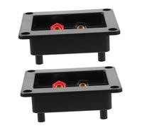 2pcs Speaker Terminal Cup for Subwoofer Box Black Speaker Binding Post Connectors 92mm x 80mm Dual Binding Posts Suitable for Diy Audio Systems