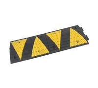 2PCS,Speed Ramps,Rubber Road Bumps,Yellow And Black Rubber,For Asphalt Concrete Gravel Driveways Indoor And Outdoor