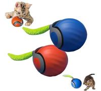 2Pcs Speedy Tail Cat Toy, Speedy Tail 2.0 Interactive Cat Ball Toy, 2 Speed Rolling Smart Cat Toy Ball for Indoor Outdoor Pets, USB Rechargeable Electric Automatic Irregular Moving Toys for Dogs Cats