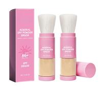 2PCS SPF 50 Powder Sunscreen, Scalp Sunscreen for Oil Control and Makeup Setting, Brush on Mineral Powder Sunscreen for Face & Scalp, Lightweight, Breathable, Natural Matte Finish, 8 g