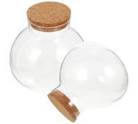 2pcs Spherical Glass Terrarium Landscape Bottle with Cork Stopper