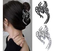 2PCS Spider Hair Clips Halloween Hair Claw Clip Non Slips Jaw Clips Punk Hair Barrettes Accessories for Women Hair Styling Day of the Dead Hair Decorations