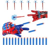 2PCS Spider Web Shooter man Web Shooters for Kids Age 3-12 Super Hero Spider Launcher Toys for 4 5 6 7 8 Year Old Boys Spider Gloves with Shooter Birthday Gifts for Kids Boys Age 3+
