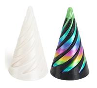 2Pcs Spiral Cone Impossible 3D Printed Fidget Toys Gearball Pyramid Spiral Cone Fidget Toy Passthrough Sculpture for Anxiety Stress Relief Desktop Office Home Decor Gift for Kids and Adults