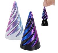 2Pcs Spiral Cone Impossible 3D Printed Fidget Toys Gearball Pyramid Spiral Cone Fidget Toy Passthrough Sculpture for Anxiety Stress Relief Desktop Office Home Decor Gift for Kids and Adults (Style 2)