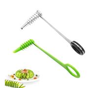 2Pcs Spiral Cutter Kit Stainless Steel Plastic Vegetables Spiralizers Manual Graters & Slicers with Ergonomic Handle for Potatoes Carrot Cucumber Portable Practical Kitchen Utensils Accessories