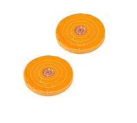 2Pcs Spiral Double-Stitched Buffing Wheel Yellow Polished Wheel Pad Mop Kit Buffer Polishing Grinding Machine Pad 6 inch 3mm Hole
