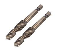 2pcs Spiral Flute Thread Taps, Metric M18 x 1.5 H2 Screw Threading Tap, Titanium Coated M2 High Speed Steel Machine Tapping Tools for Machinist Repair