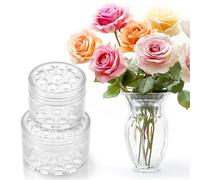 2Pcs Spiral Ikebana Stem Holder, Bouquet Twister for Flower Arrangement Flower Stem Holder Reusable Spiral Stem Holder for Vases DIY Floral Art Accessory Flower Separator for Vase (Clear, S+L)