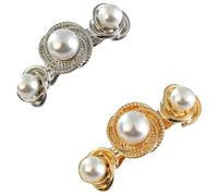 2pcs Spiral Pearl Hair Clips Alloy Long Oval Barrettes