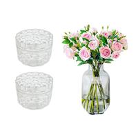 2PCS Spiral Stem Holder for Flowers, DIY Wedding Bouquet Kit Spiral Ikebana Stem Holder for Flowers, Bouquet Twister Ikebana Tools Flower Bouquet Supplies, Spiral Stem Holder Ring for Vases(Clear)