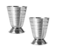 2PCS Spirit Measure, 75ml Silver Cocktail Measure for Home Bar Pub