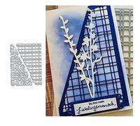 2pcs Split Card Textures Metal Die Cuts,Grid Floral Flower Leaves Cutting Dies Cut Stencils for DIY Scrapbooking Album Decorative Embossing Paper Dies for Scrapbooking Card Making