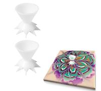 2pcs Split Cup For Paint Pouring, Pouring Paint Flower Split Art Cup, Min-i 7-Leg Funnel Split Cup, DIYs Painting Paint Pour Cup Funnel, Reusable Painting Supplies Fluid Art Drawing Accessories