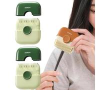 2PCS Split End Trimmer Comb for Wome, 2 in 1 Manual Bangs Trimmer Comb with Adjustable Blade, Portable Manual Hair Trimmer for Thinning Hair Cutting and Styling Scissors Hairdressing (Orange) (Green)
