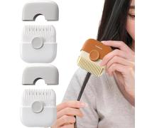 2PCS Split End Trimmer Comb for Wome, 2 in 1 Manual Bangs Trimmer Comb with Adjustable Blade, Portable Manual Hair Trimmer for Thinning Hair Cutting and Styling Scissors Hairdressing (Orange) (Gray)