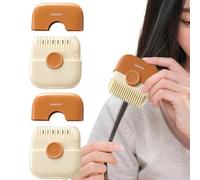 2PCS Split End Trimmer Comb for Wome, 2 in 1 Manual Bangs Trimmer Comb with Adjustable Blade, Portable Manual Hair Trimmer for Thinning Hair Cutting and Styling Scissors Hairdressing (Orange) (Orange)