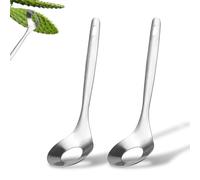 2pcs Spoon Cactus Peeler, 8.27x2.48in Pelador De Nopales Cactus Peeler Tool Cactus Peeling Knife Meatball Maker Spoon Stainless Steel Meatball Spoon with Hole with Long Handle for Kitchen Cooking